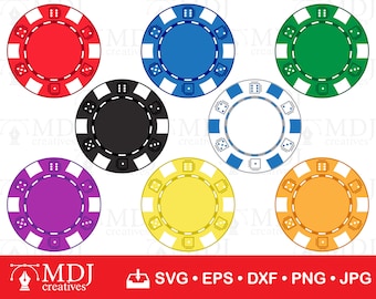 Poker Chip SVG, Casino Chips svg, Poker Chip svg, Colored Poker Chip, Poker Chip Clipart, Poker Chip set, Poker Chip Cut File, svg, dxf, eps