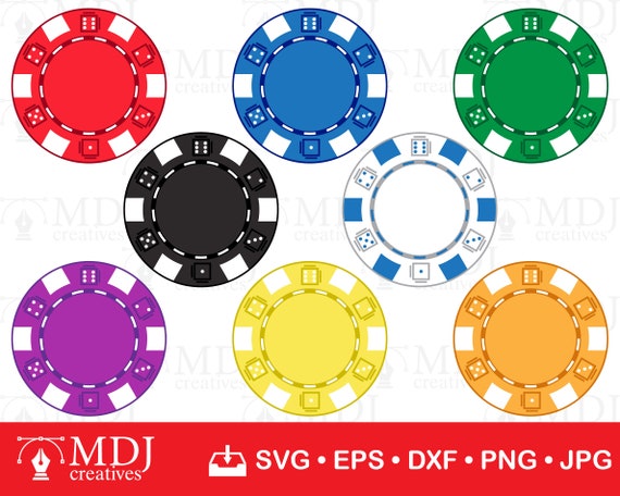 Poker Chip SVG Casino Chips Svg Poker Chip Svg Colored - Etsy