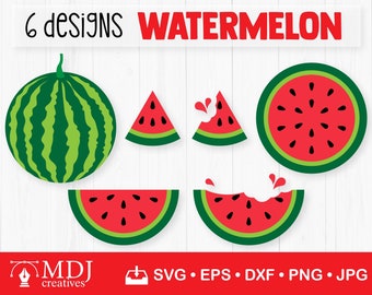 Vattenmelon SVG: Sommarfruktsklippfiler för Cricut (digital nedladdning)