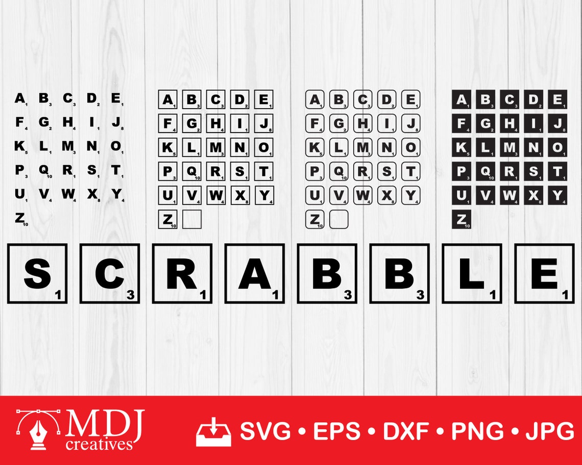 Scrabble Tiles SVG Cut File Bundle of 4 Alphabet Letter - Etsy