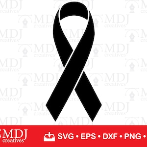 Cancer Ribbon SVG, Cancer Ribbon Clipart, Cancer Ribbon Cut File, Cancer Ribbon Cricut, Cancer Ribbon Silhouette, Vector Ribbon, svg, dxf