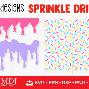 Strooi druppelpatroon SVG, donut druppelen svg, Cookie Springkles svg, confetti svg, taart, verjaardag, bakkerij, Svg voor Cricut en Silhouette, svg