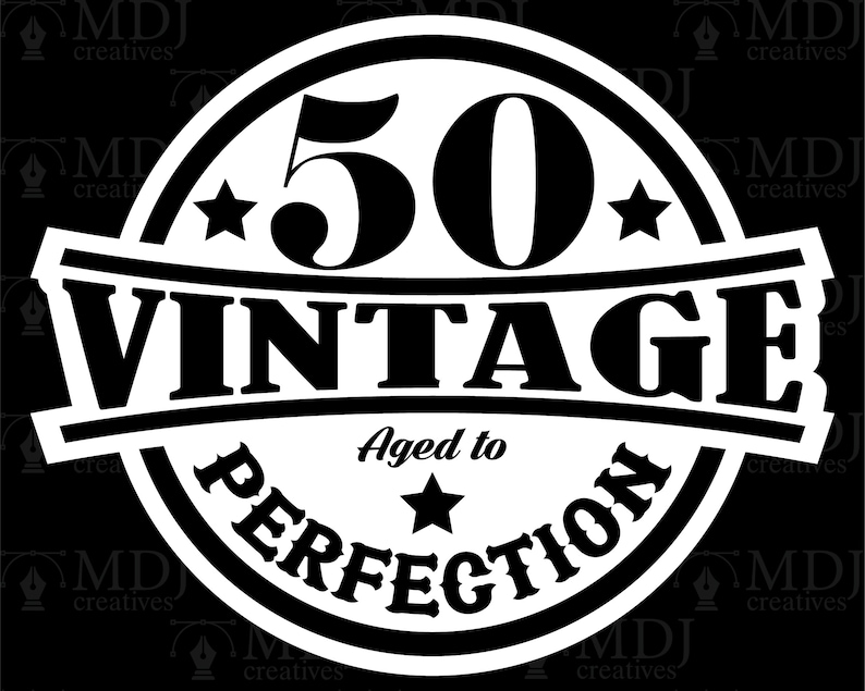 50th Vintage Aged to Perfection 50 SVG Clipart 50th Cut File Etsy