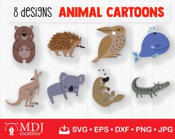 Cute Animal SVG Bundle | Cartoon Character SVG Cut Files for Cricut & Silhouette | Kawaii Animal Clipart | Instant Download