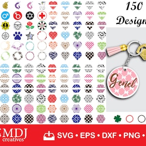 Ronde sleutelhanger SVG bundel, sleutelhanger patroon SVG, sleutelhanger patroon, sleutelhanger SVG, ronde patroon SVG, cirkel patronen SVG, patroon, SVG, DXF
