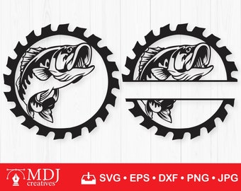 Largemouth Bass Saw SVG, Largemouth Bass, Fresh Water Hunting, Vector Fish, Saw svg, Printable File, Instant Download, svg, dxf, eps, png