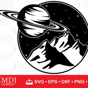 Space Mountain Planet SVG: Adventure Camping Decal (Digital Download)