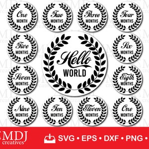 Baby Milestone Rounds SVG, Baby Milestone Tile Markers Svg, Monthly Milestones Svg, Infant Milestones Svg, Instant Download, svg, dxf, eps