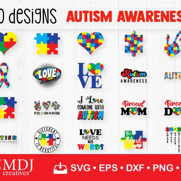 Autism Bundle Svg, Autism Awareness Svg, Autism Puzzle Svg, Autism Clipart Svg, Autism Svg Bundle, Autism, Cut File for Cricut, svg, png