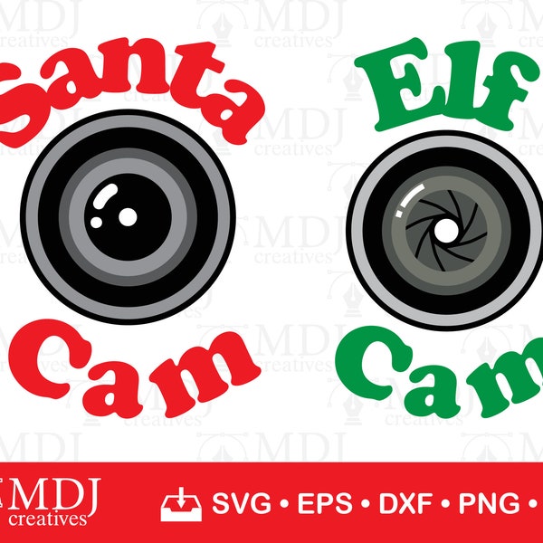 Santa Cam Svg, Elf Cam Svg, Santa Cam Elf Watch Reindeer Watch Ornament Svg, Christmas Ornament Svg, Cut File, Cricut and Silhouette, SVG