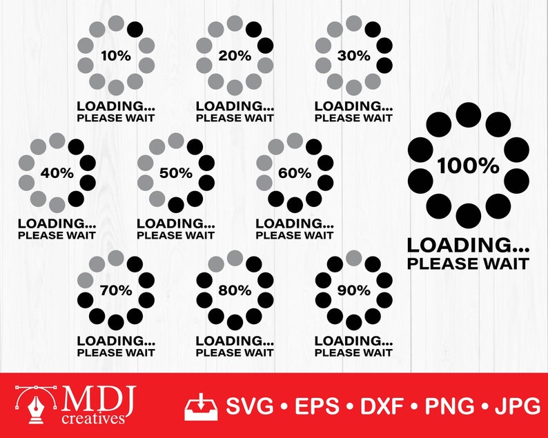 Loading Bar SVG Bundle: Progress Bar Cut File (digital Download) - Etsy