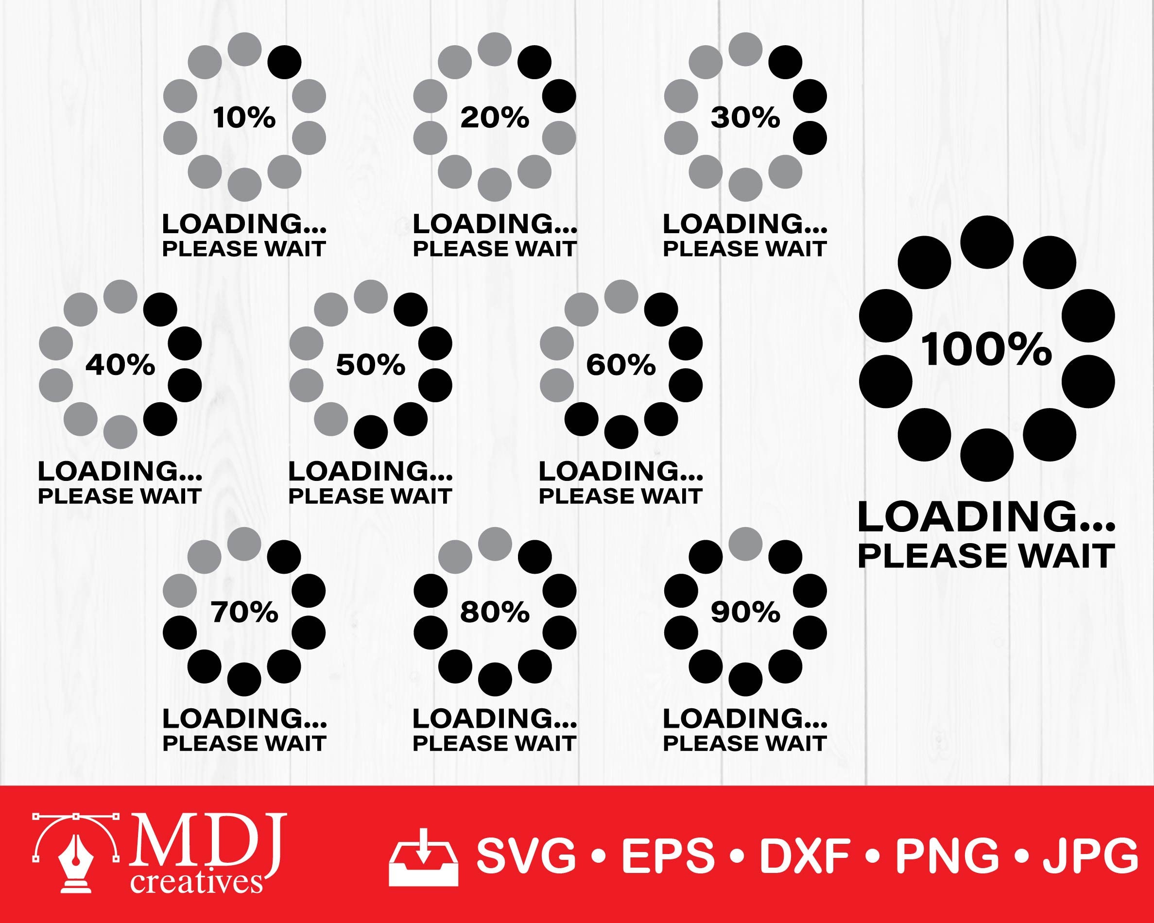 Loading Bar SVG Bundle: Progress Bar Cut File (digital Download) - Etsy