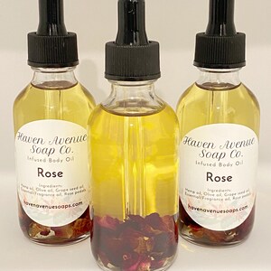 Rose Body Oil - Botanical Body Oil - Infused Body Oil - Hydrating Oil - Massage Oil - After Shower Body Oil - Handmade Body Oil