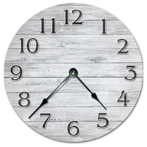 Silent Large Rustic Farmhouse Wall MDF Clock, Cabin Home Decor, 12 or 15 Inch