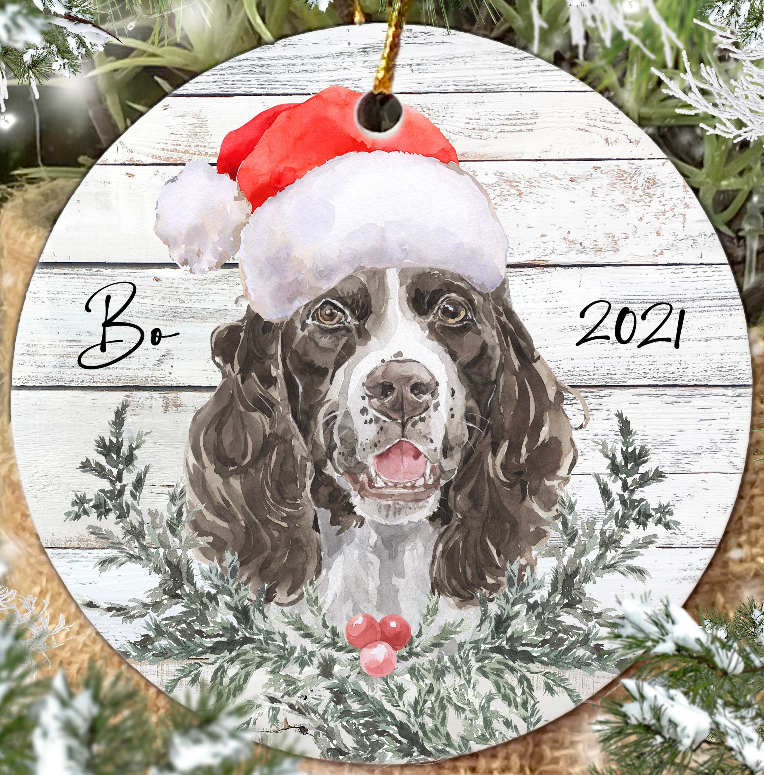 Springer spaniel best sale christmas ornament