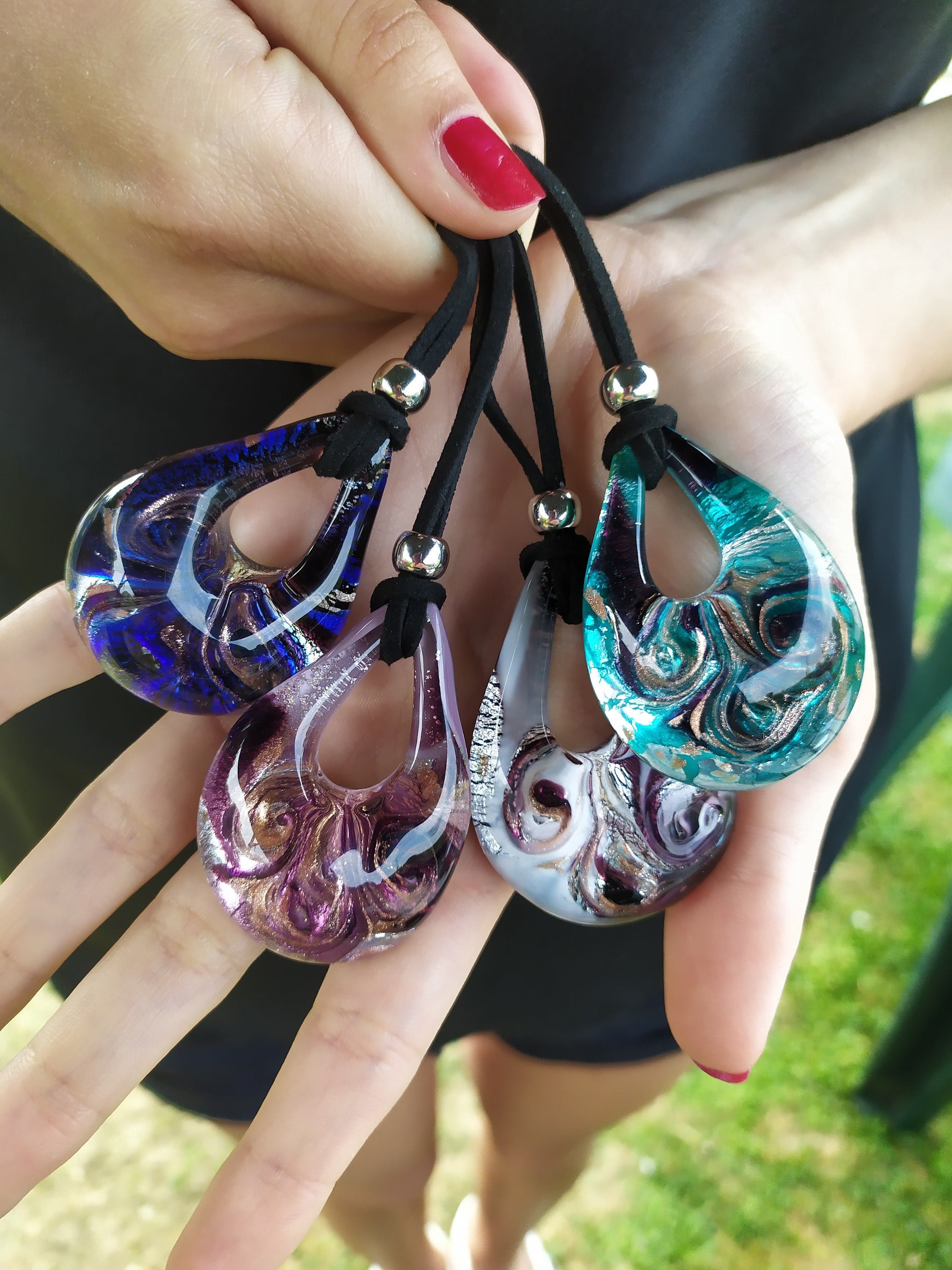 Murano Glass Necklace - Etsy Murano Glass Necklace - Etsy