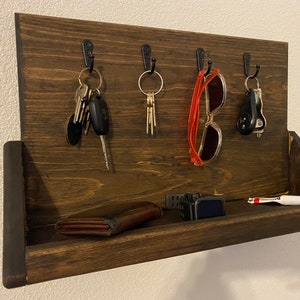 Key Holder for Wall | Key Rack | Wall Key Holder | Entry way Organizer | Key Holder with Shelf | Wood Shelf | Shelving | Wall Organizer