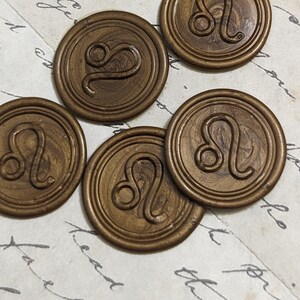 Premade LEO Wax Seals, Peel and Stick, Horoscope Zodiac Wedding Invitation Seal, Save the Date Seal, Multiple Colors FREE SHIPPING