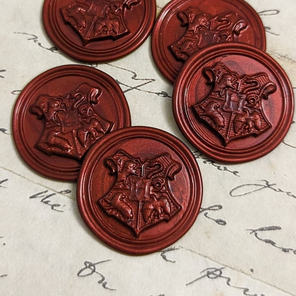 Wizarding School Peel & Stick Wax Seals, Invitation Wax Seal for Wedding Invites, Party Invites, Guest Cards, Personal Letters FREE SHIPPING