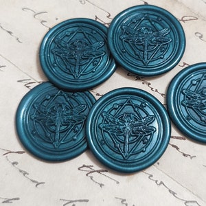 Premade Dragonfly Wax Seals, Peel and Stick, Wedding Invitation Seal, Wedding Wax Seal, Save the Date Seal, Multiple Colors FREE SHIPPING