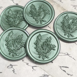 Premade Rosemary Wax Seals, Peel and Stick, Fern Sage Eucalyptus Wedding Invitation Seal, Save the Date Seal, Multiple Colors FREE SHIPPING