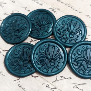 Premade Hot Air Balloon Wax Seals, Peel and Stick, Invitation Seal, Wedding Wax Seal, Save the Date Seal, Multiple Colors FREE SHIPPING