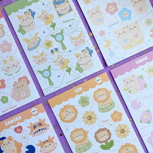 Cute Horoscopes Sticker Sheets | Bullet Journaling | Scrapbooking