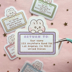 Cute Bunny Personalized Address Labels | Custom Return Address Stickers | Return Labels