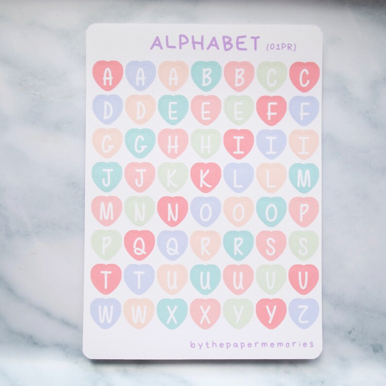 Heart Alphabet Stickers image 1