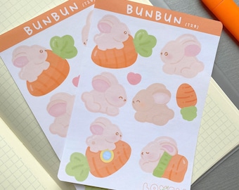 Bunny Love Carrot Journaling Stickers | Pen Pal | Deco