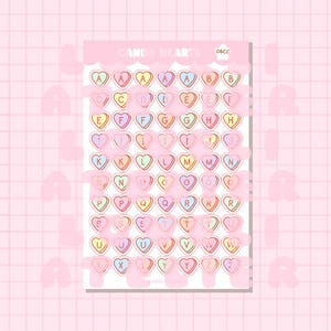 Candy Hearts Alphabet Stickers | Polco Deco | Bullet Journaling | Scrapbooking image 4