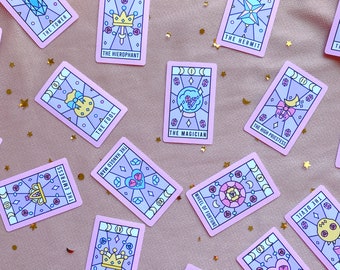 Aesthetic Tarot Card Sticker Flakes | Full Deck | Journaling | Scrapbooking