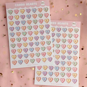 Candy Hearts Alphabet Stickers | Polco Deco | Bullet Journaling | Scrapbooking image 2