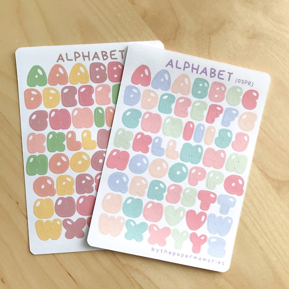 Kawaii Alphabet Stickers Cute Letter Stickers Etsy