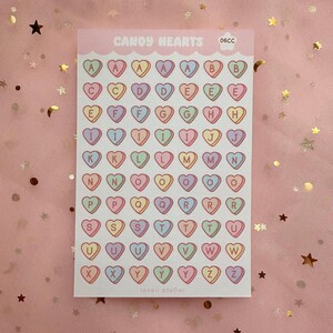 Candy Hearts Alphabet Stickers | Polco Deco | Bullet Journaling | Scrapbooking image 3