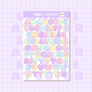 Bubble Letters Alphabet Stickers | Journaling, Scrapbooking, etc.