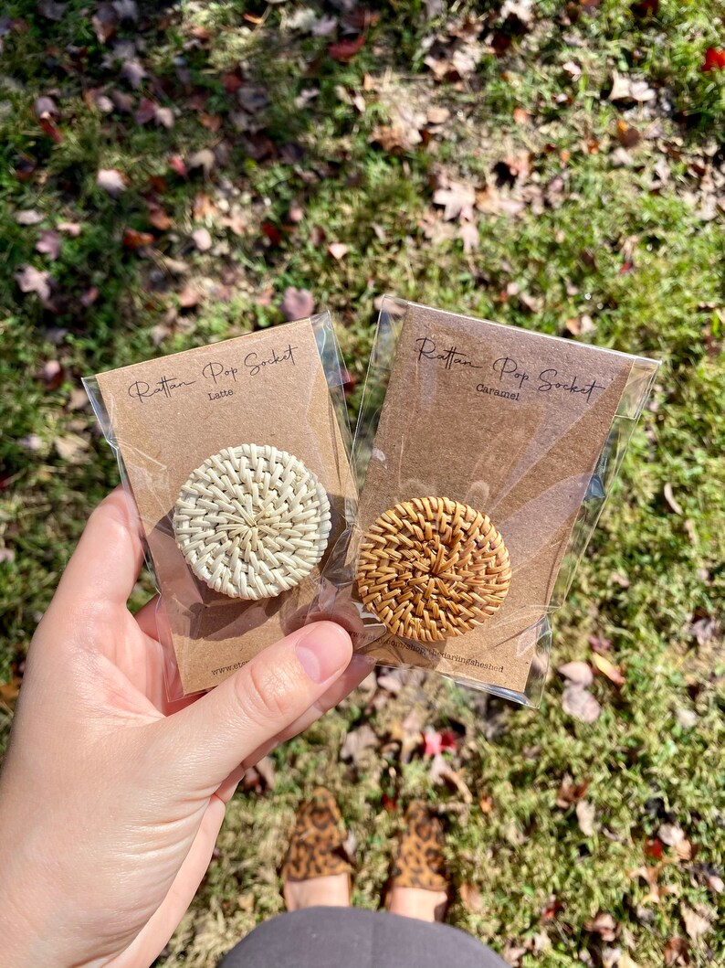 Rattan Pop Socket Boho Phone Grips Popsocket Etsy