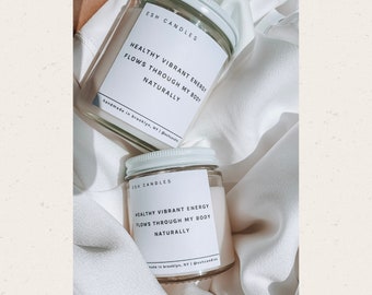 Positive Mantra Candles |handmade coco soy wax candles, paraben free and phthalate free - custom candles and personalized candles