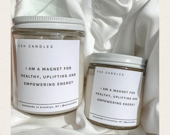 Manifestation Candles |handmade coco soy wax candles, paraben free and phthalate free - custom candles and personalized candles