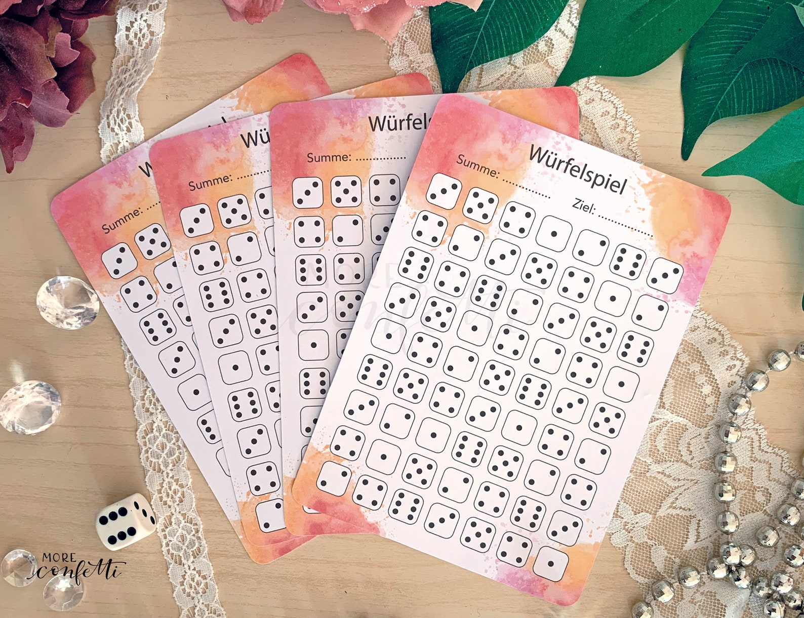 Würfelspiel | sparen | Sparspiel | Print mit 200g Papier | A6 oder ...