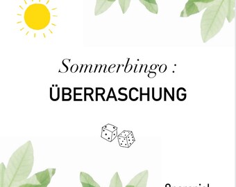 Sommer Bingo | Überraschung | Urlaub | Sparspiel zum Wegstreichen | spielen und sparen | 200g Papier | A6