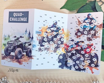 Quad-Challenge | sparen | Sparspiel | Print mit 200g Papier | DIN A 6