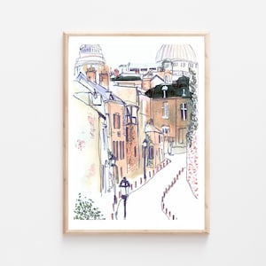 PARIS' MONTMARTRE PAINTING Giclee Fine Art Print - Boceto, dibujo, pintura de medios mixtos - Francia - arte contemporáneo asequible para el hogar