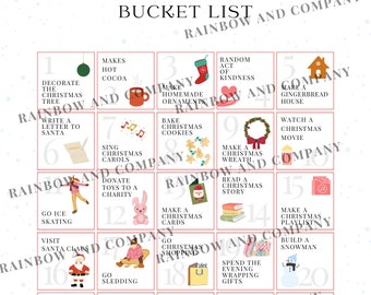 25 days of Christmas bucket list | activity advent calendar | PNG and SVG file