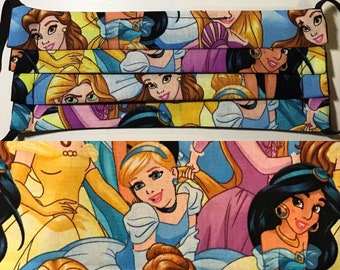 Face Mask Made with Licensed Disney Princess Fabric, Soft Cotton Face Mask Covering3
