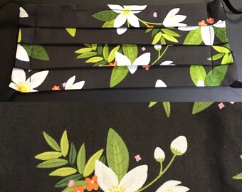 White Lillies Soft Cotton Face Mask Covering