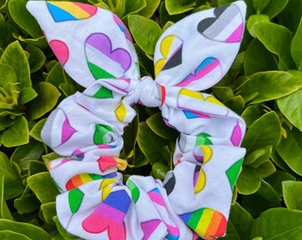 LGBTQ Pride Flag Hearts Scrunchie