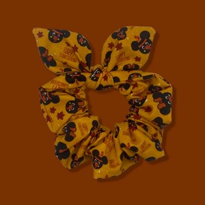 Mouse Ears, Mouse Heads Fall Thanksgiving Soft Cotton Scrunchie
