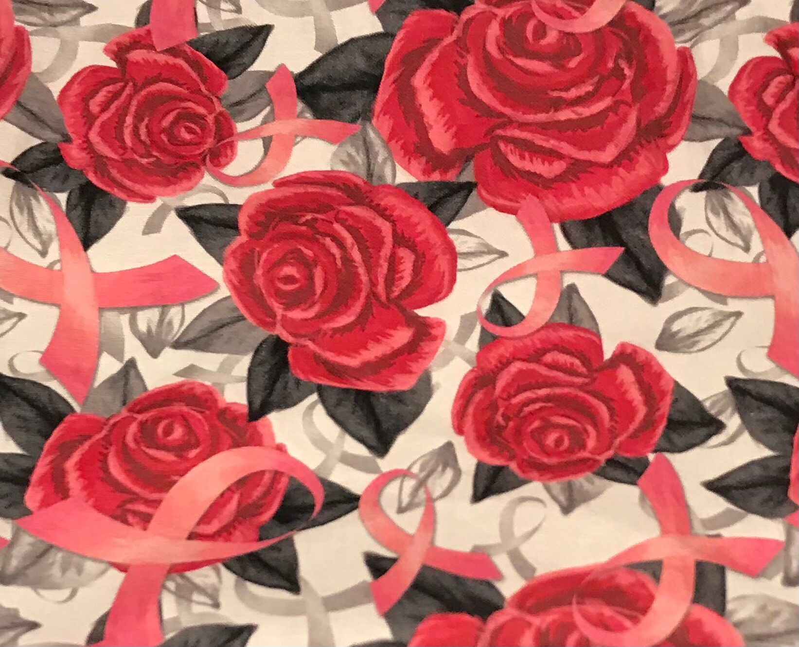 Pink Ribbons and Roses Breast Cancer Awareness Soft Cotton Etsy