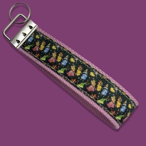 Keychain Made with Licensed Disney Princess Ribbon Wristlet
